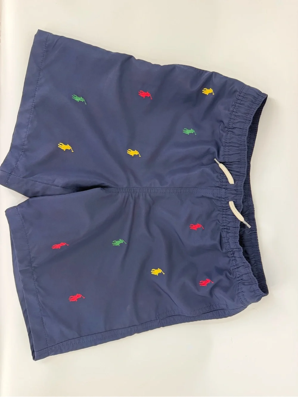 Polo by Ralph Lauren Navy Swim Shorts with Multicolor Pony Embroidery